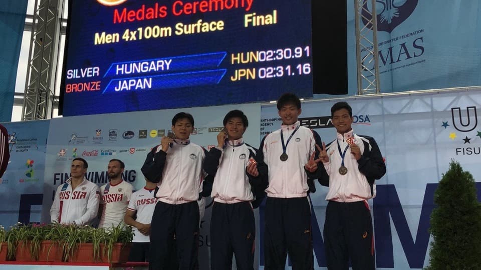 【速報:2日目PM】日本チーム結果一覧(2018フィンスイミング世界学生選手権セルビア大会)